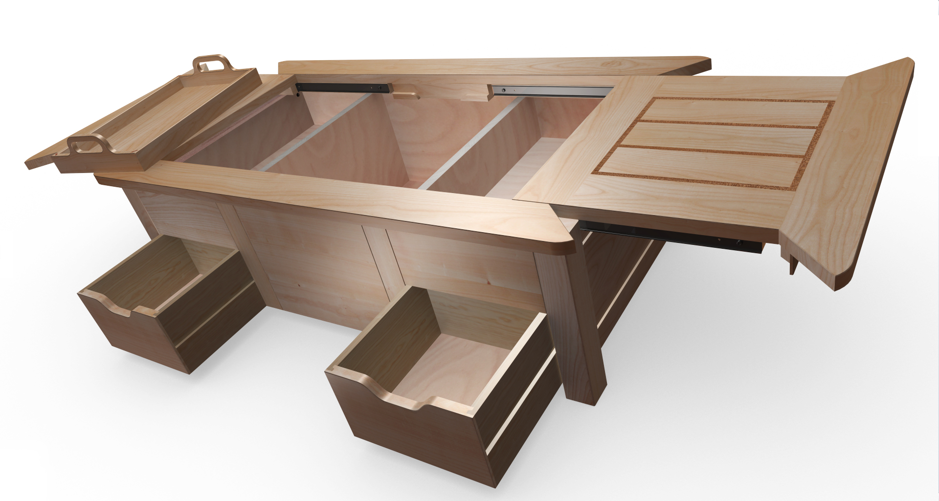 Table basse bois plan