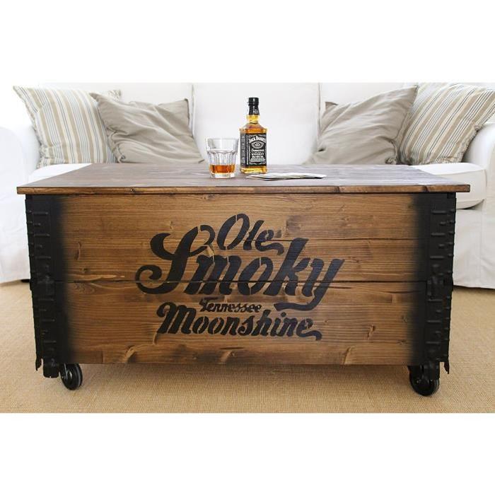 Coffre en bois pour table basse