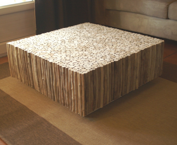 Table basse en bois flotté