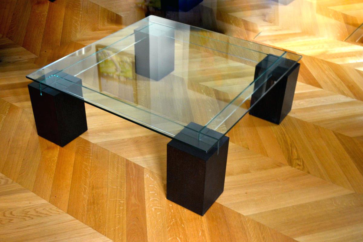 Table basse verre et bois roche bobois