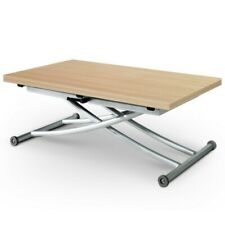 Table basse relevable à allonges zen - verre gris