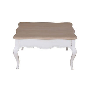Table basse carrée bois blanche