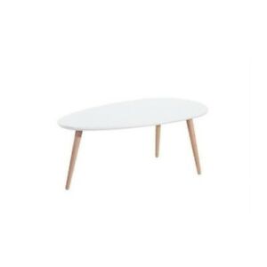 Stone table basse scandinave laquée blanc