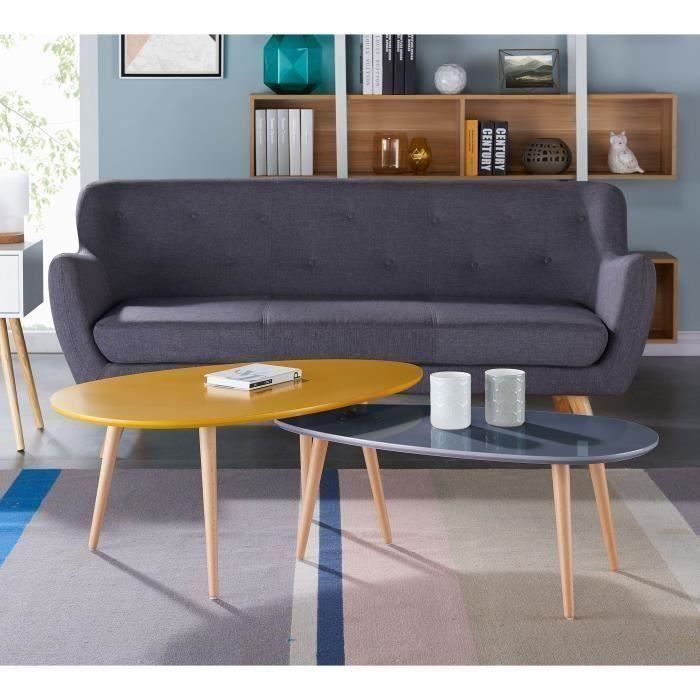 Table basse scandinave jaune et gris