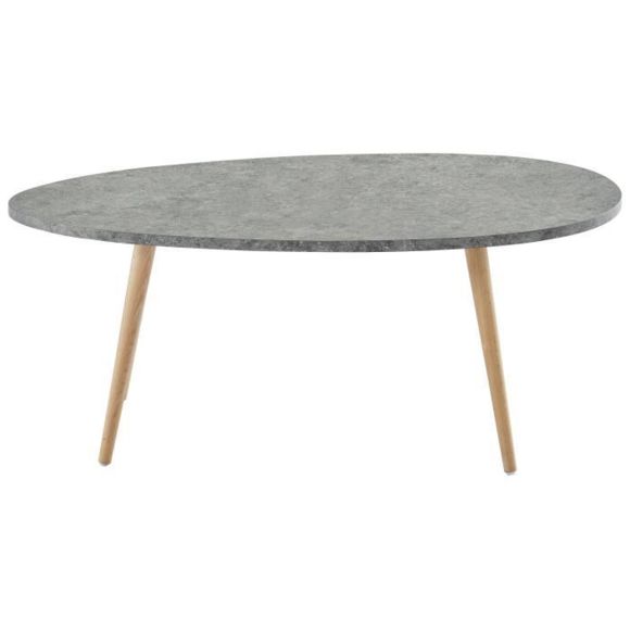 Stone table basse scandinave laquée rose pastel brillant