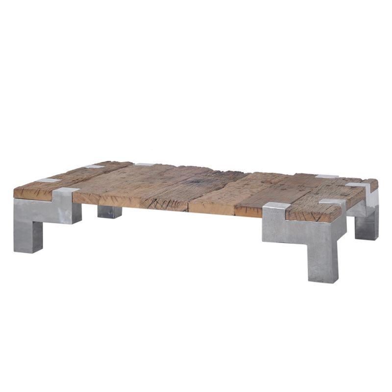 Table basse bois alu