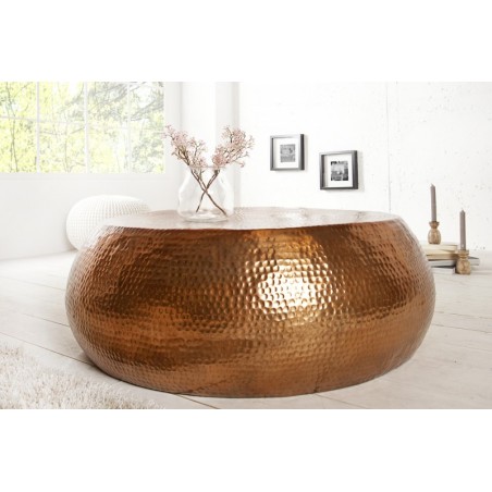 Table basse ronde cuivre