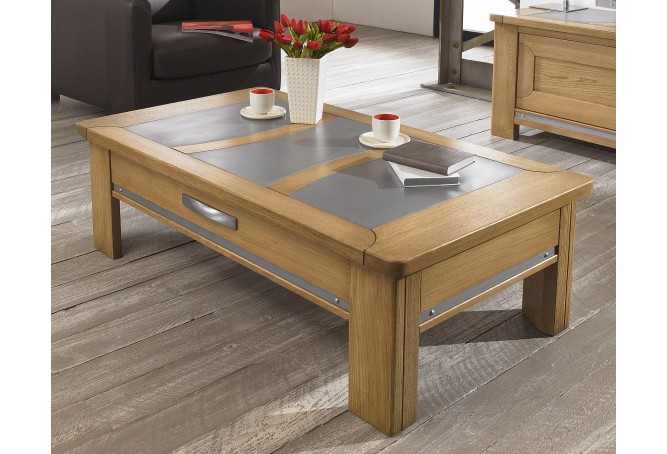 Table basse pas cher en bois avec tiroir