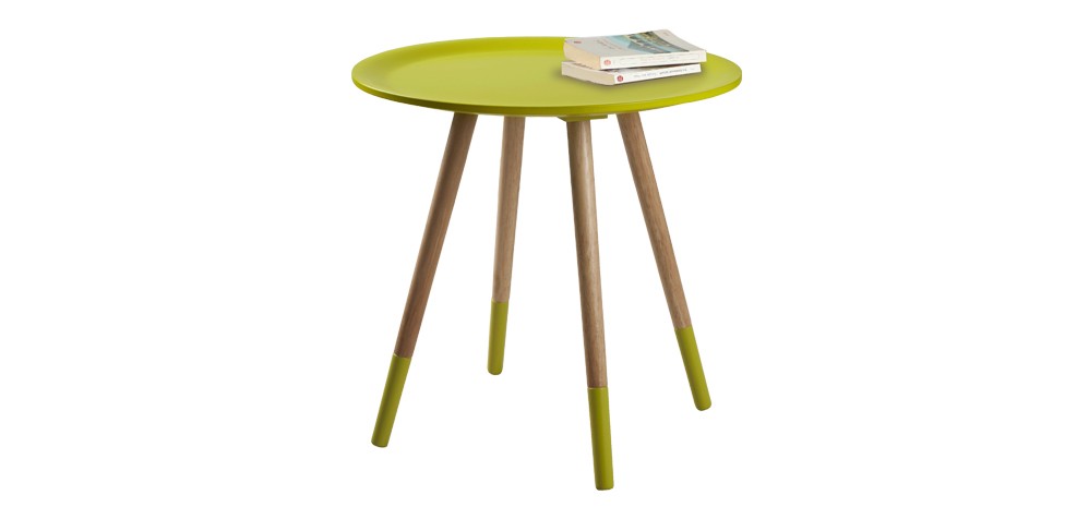 Table basse jaune bois