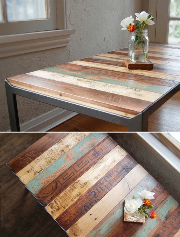 Table basse palette ferraille