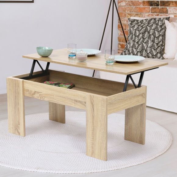 Table basse bois avec plateau relevable