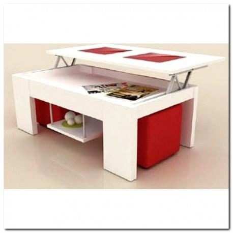 Table basse relevable pouf