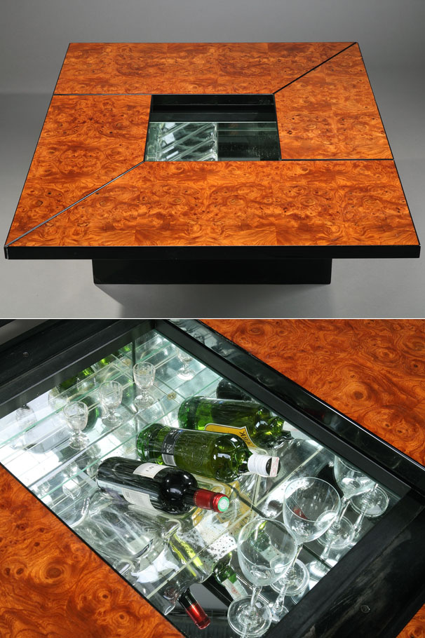 Table basse bar imitation bois