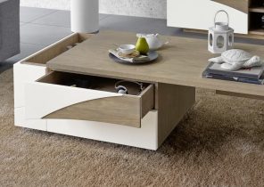 Table basse en bois rectangulaire plateau pivotant l80 cm bristol
