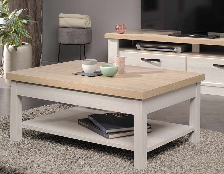 Table bois basse blanche