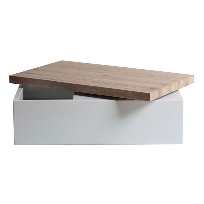 Table basse bois et taupe