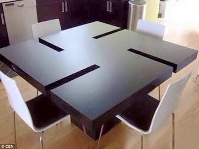 Table basse bois led