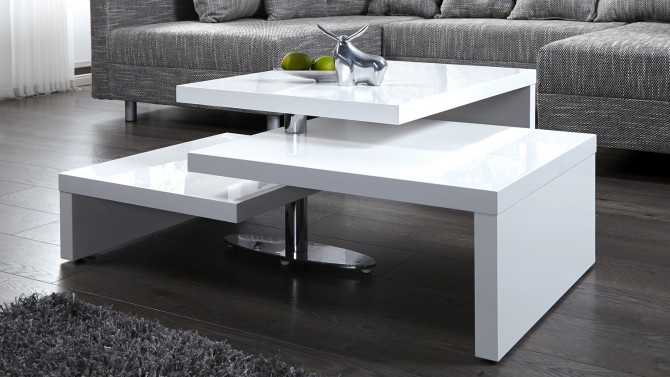 Table basse design laqué bois