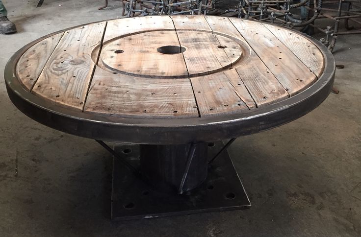 Table basse ronde en bois fait main
