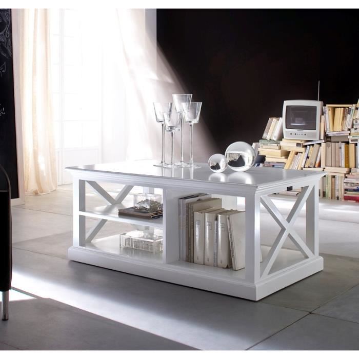 Table basse en bois et blanc