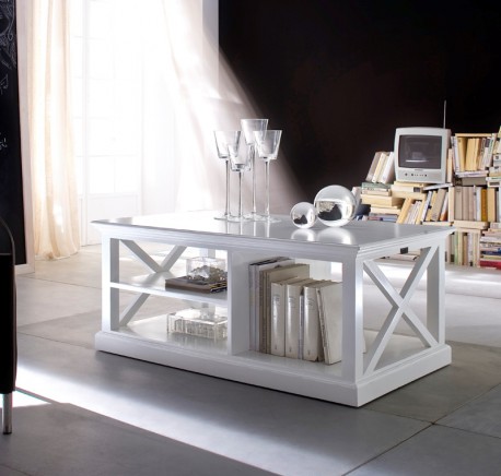 Table basse bois blanche