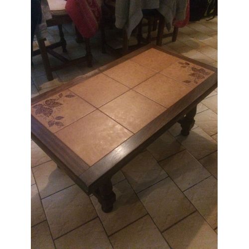 Table basse industrielle bois clair