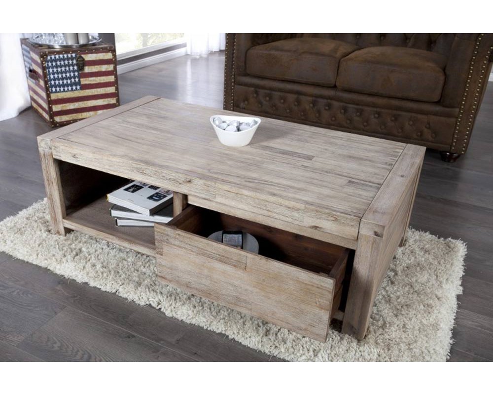Table basse en bois ceruse
