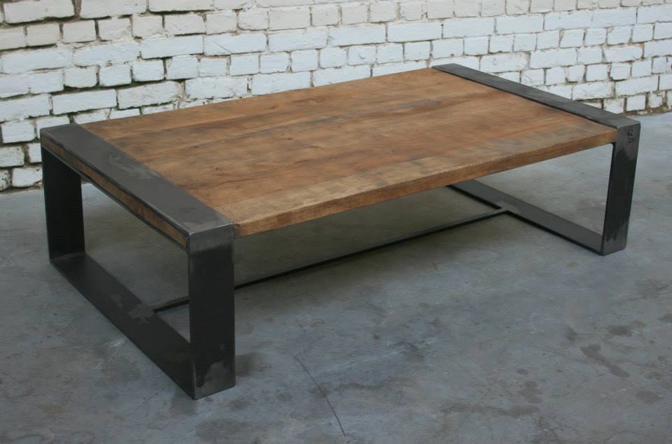 Table basse bois metal moderne