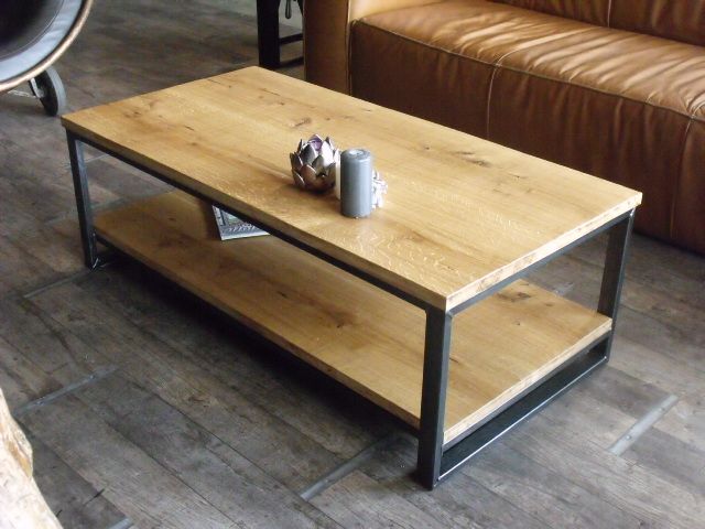 Table basse bois métal pas cher