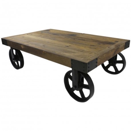 Table basse ronde a roulette