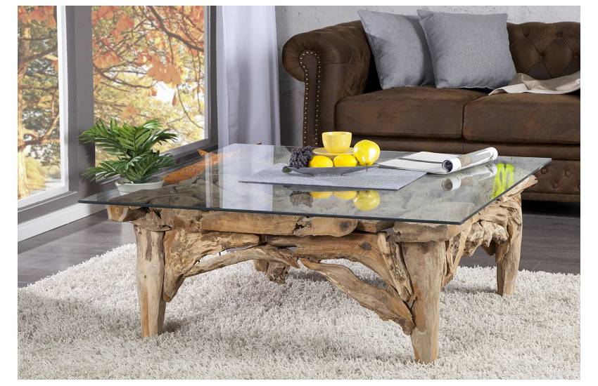 Table basse design bois flotté
