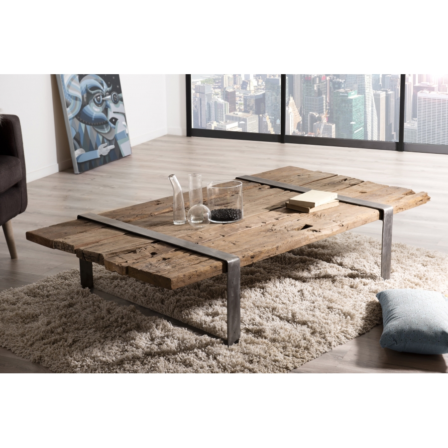 Table basse bois métal