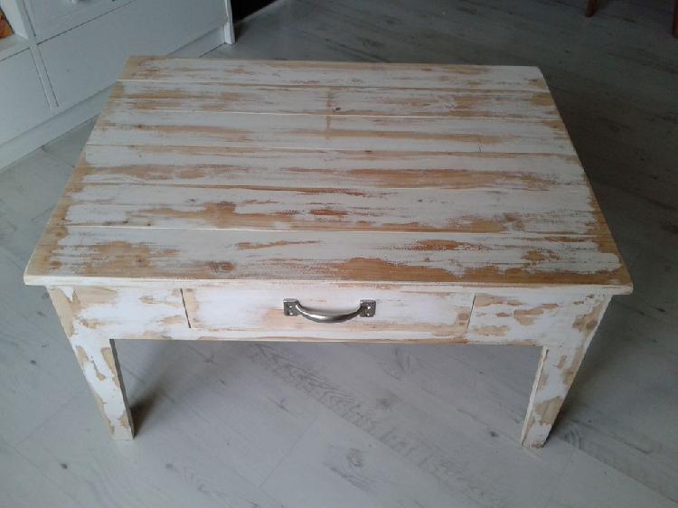 Table basse bois ceruse gris