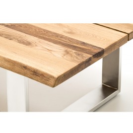 Table basse bois pied chrome