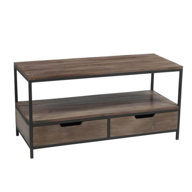 Table basse bois structure metal