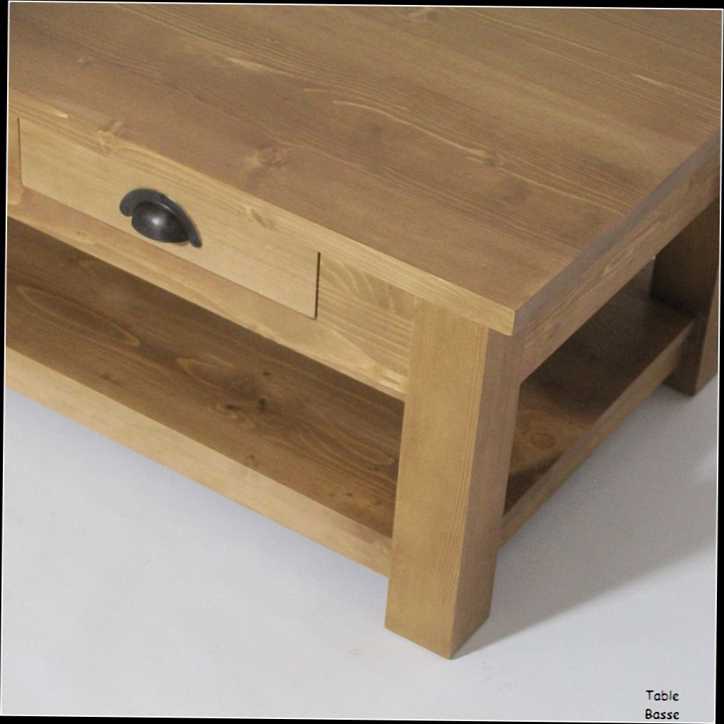 Table basse bois metal avec tiroir