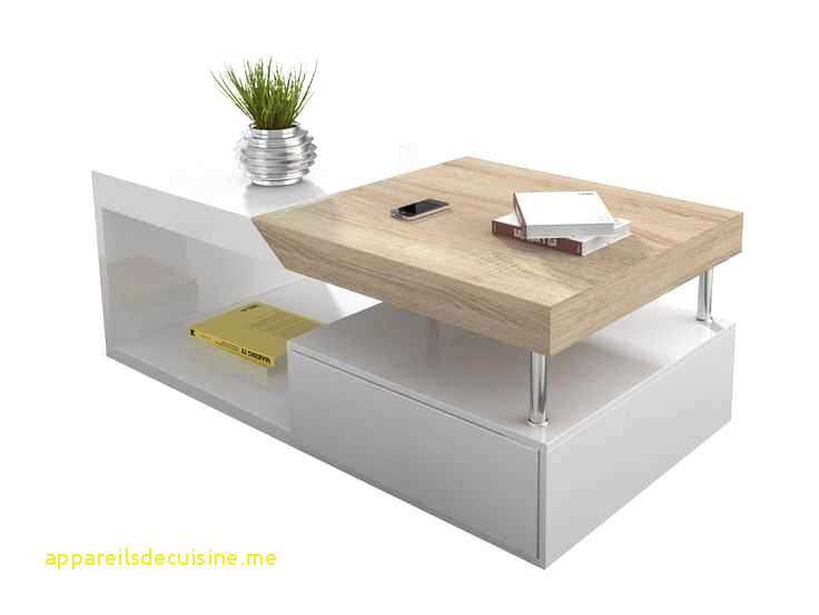 Table basse ronde relevable extensible noir rondo