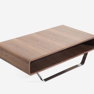Manille table basse style exotique effet bois et acier