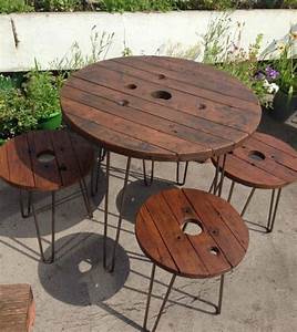 Table basse en palette avec pouf