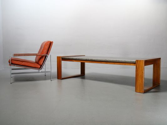 Table basse alu bois