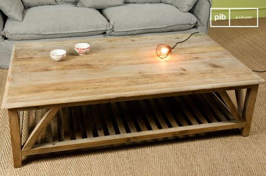 Table basse en bois style campagne