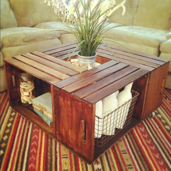 Faire table basse avec caisse en bois