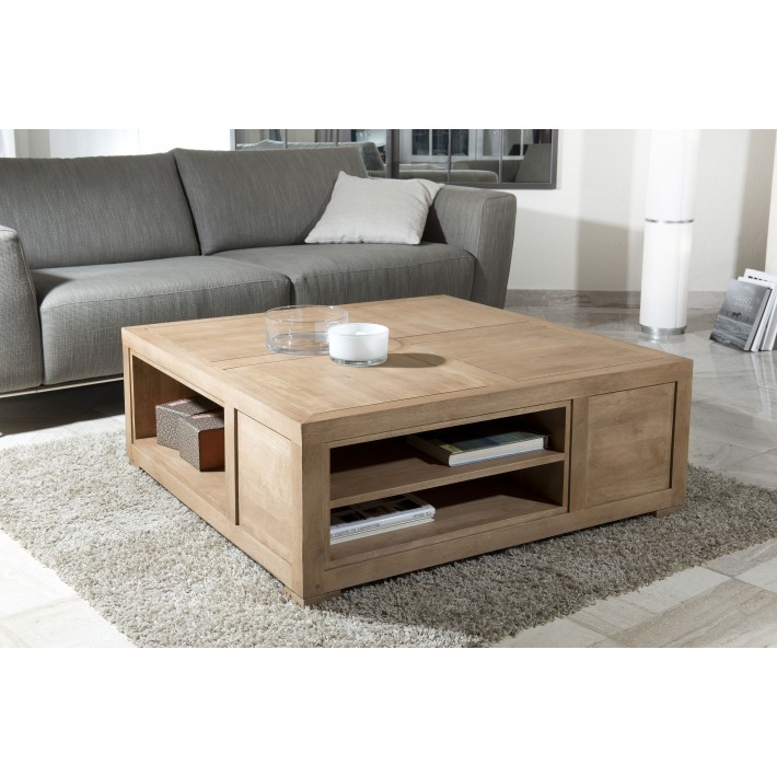 Table basse carrée bois 100x100
