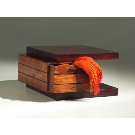 Table basse bois massif carree