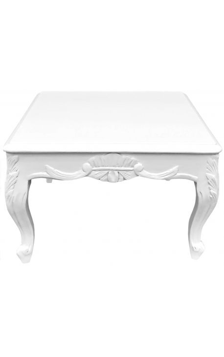 Table basse laqué blanc et bois