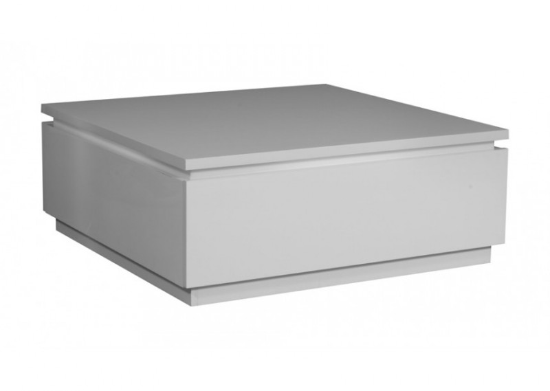 Table basse bois et laqué blanc