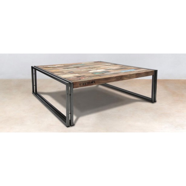 Table basse carrée bois massif 100x100
