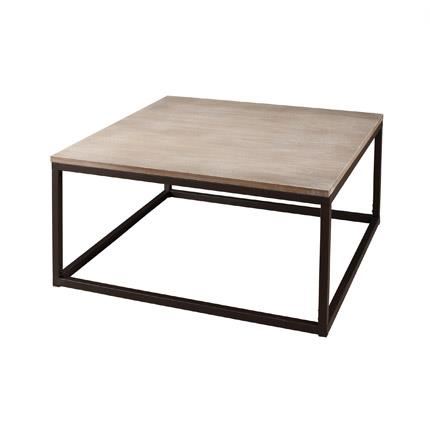 Table basse carrée bois noir