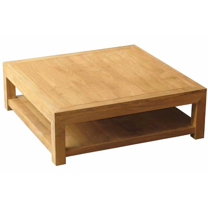 Table basse carré bois brut