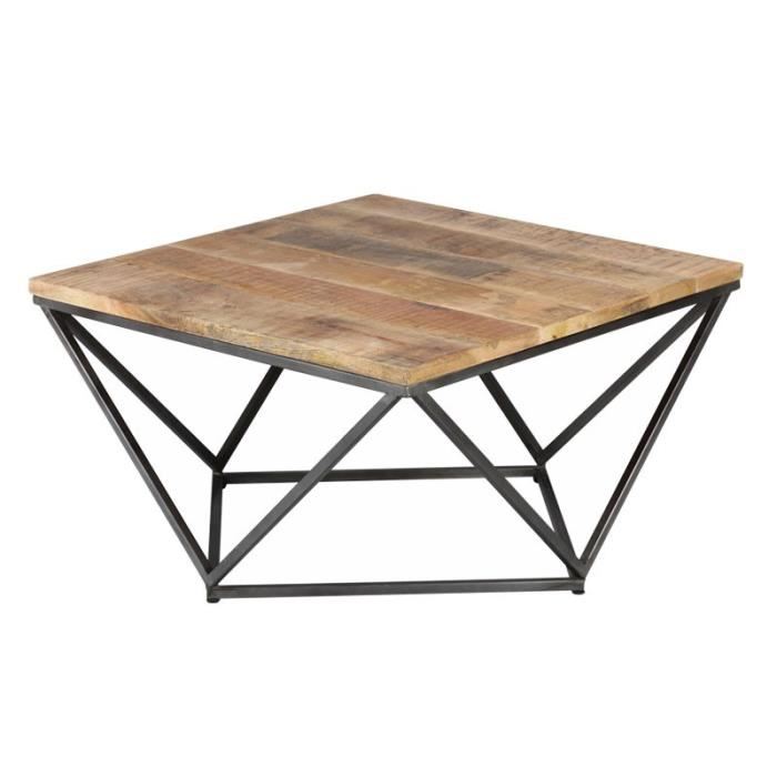 Table basse moderne acier bois